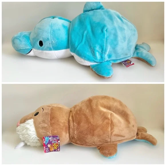 Flip A Zoo Harper Dolphin Willow Walrus 21” Sea Animal Reversible Stuffed Toy - Picture 1 of 11